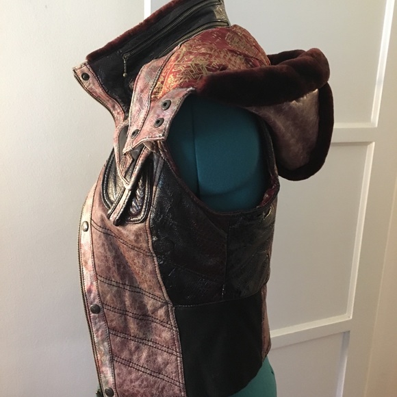 Ayyawear leather hooded jacket vest - Picture 6 of 8